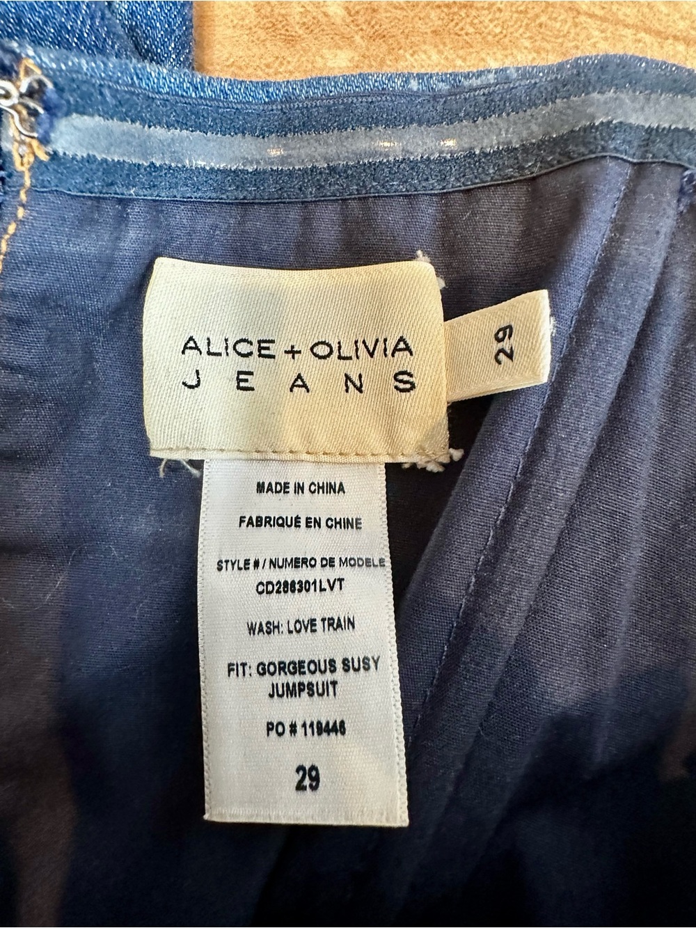 Alice + Olivia Gorgeous Susy Strapless Denim Jumpsuit Size 29 - Picture 6 of 9